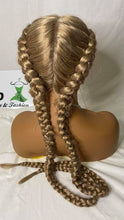 Load image into Gallery viewer, 2 Plait Braided Cornrow Wigs with Baby Hair
