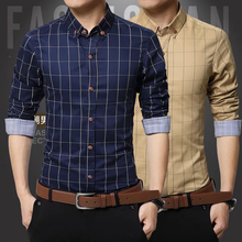 Load image into Gallery viewer, Men Slim Fit Long Sleeve Shirt
