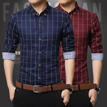 Load image into Gallery viewer, Men Slim Fit Long Sleeve Shirt
