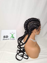 Load image into Gallery viewer, Long 4 plat 613 box braids wigs with baby hair
