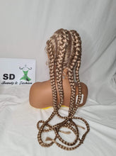 Load image into Gallery viewer, Long 4 plat 613 box braids wigs with baby hair
