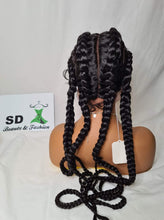 Load image into Gallery viewer, Long 4 plat 613 box braids wigs with baby hair
