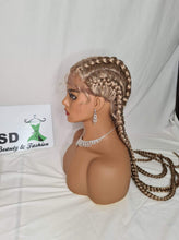 Load image into Gallery viewer, Long 4 plat 613 box braids wigs with baby hair
